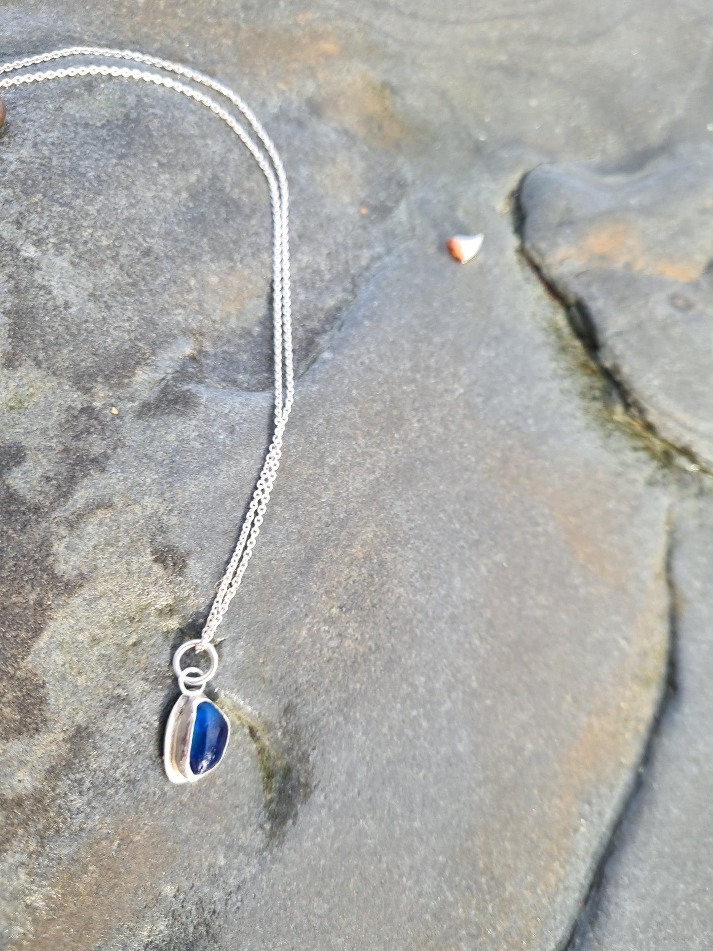 Royal Blue Droplet Silver Pendant