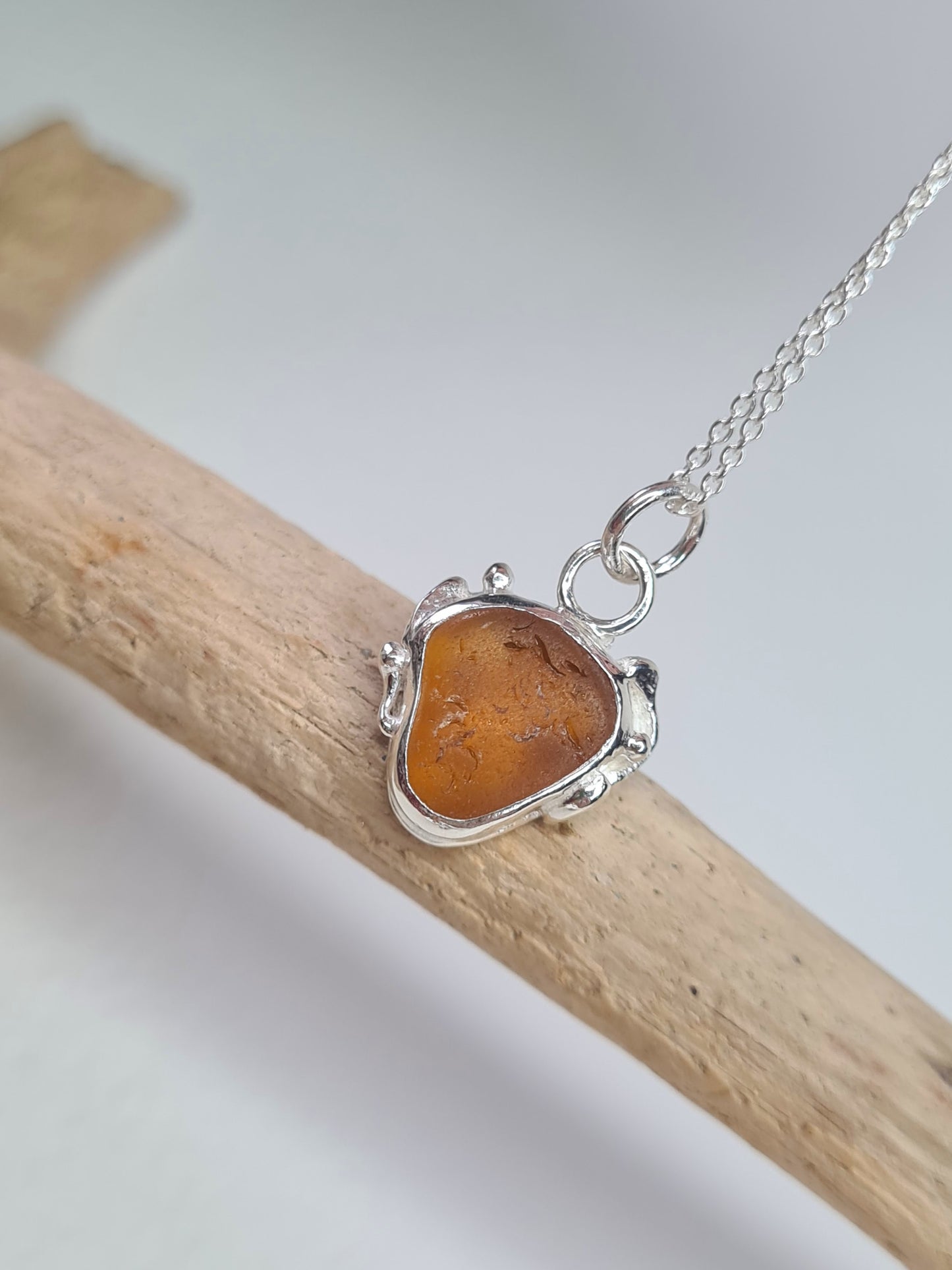 Amber Organic Heart Necklace
