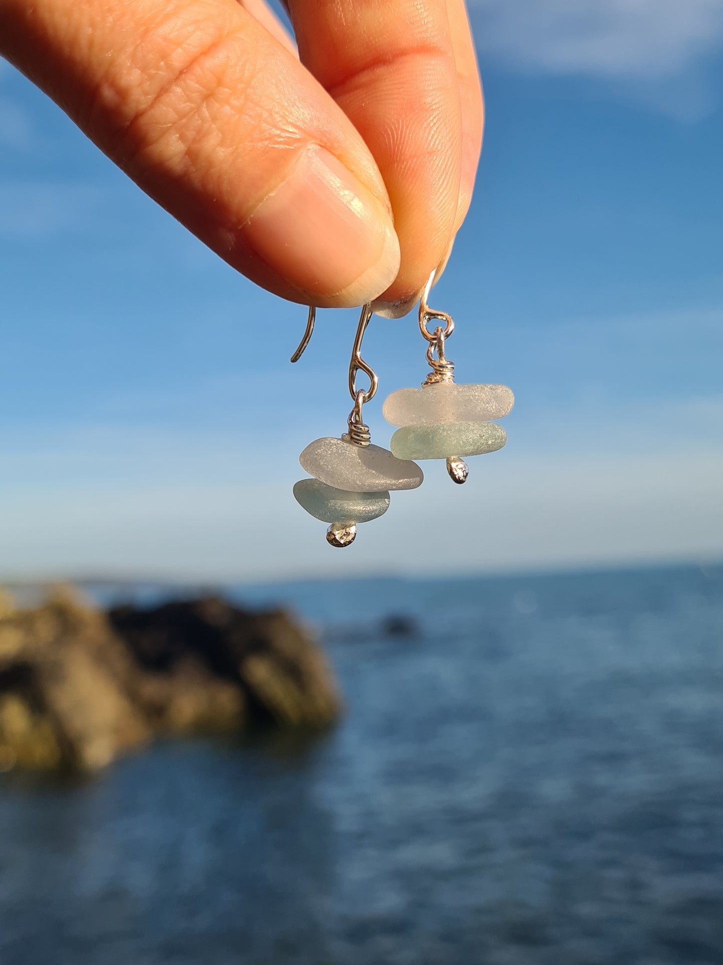 Turquoise Costal Charm Earrings