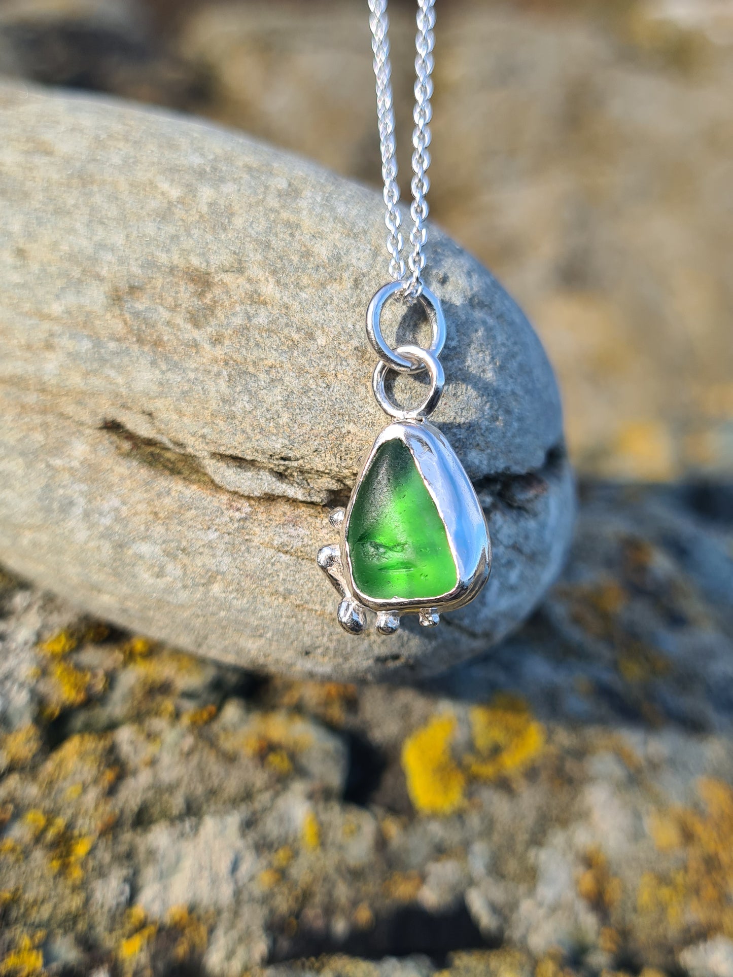 Vibrant Green Organic Necklace
