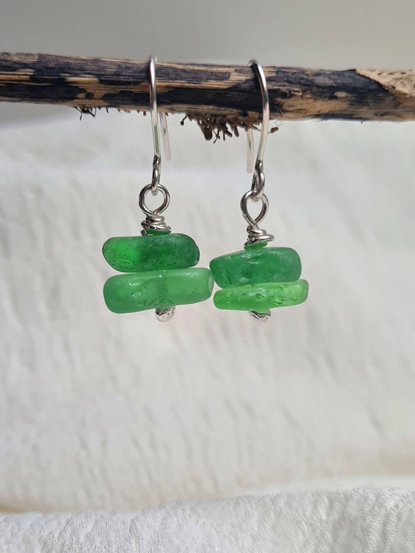 Green Costal Charm Earrings