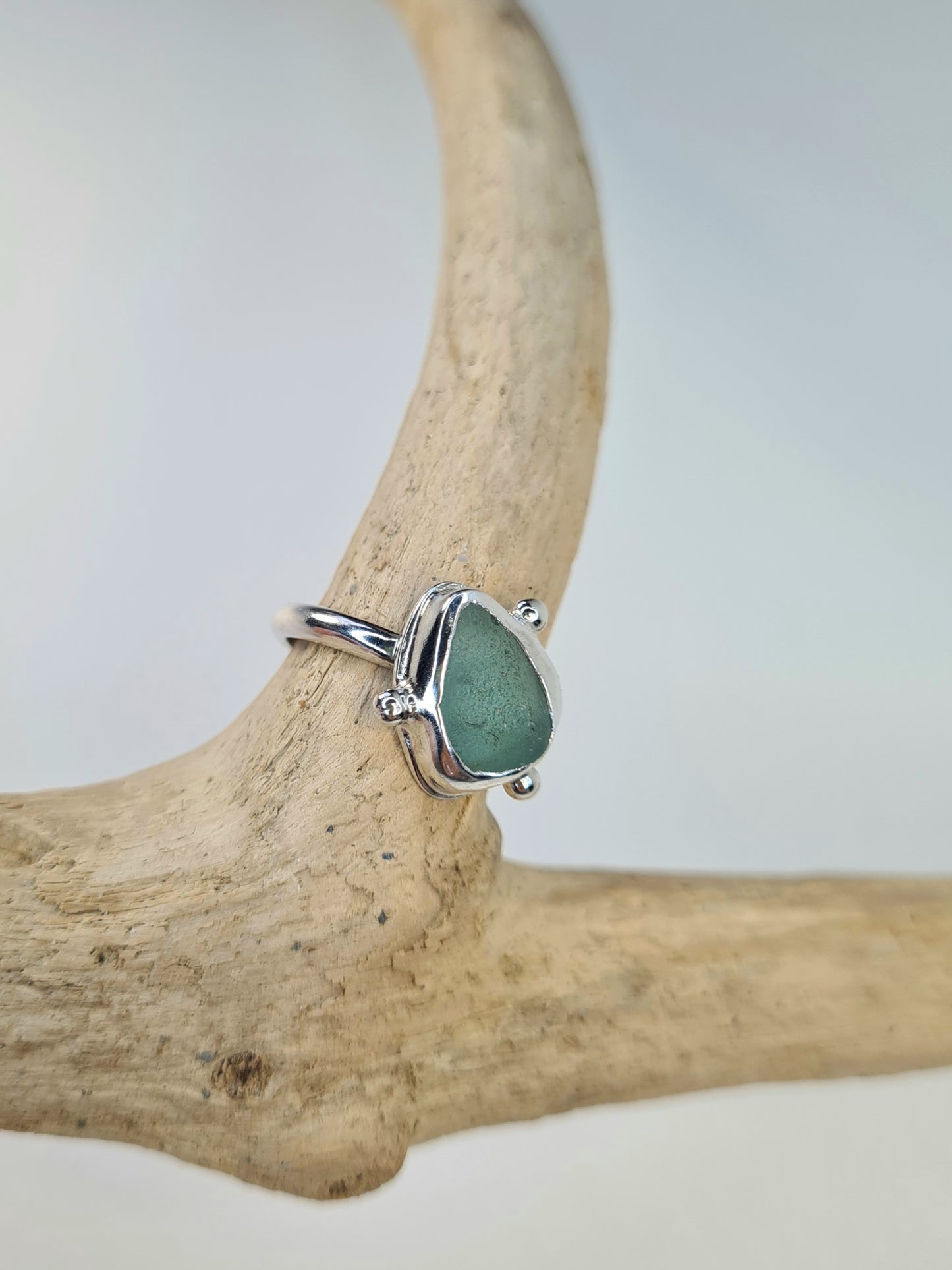 Aquamarine Embellished Silver Ring