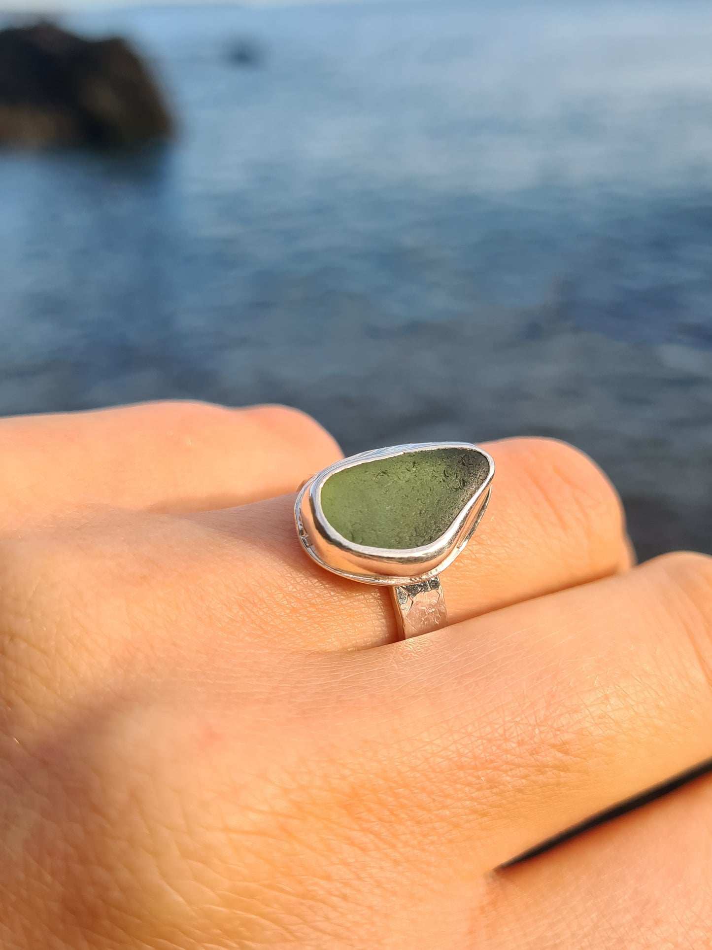 Sage Green Adjustable Chunky Ring