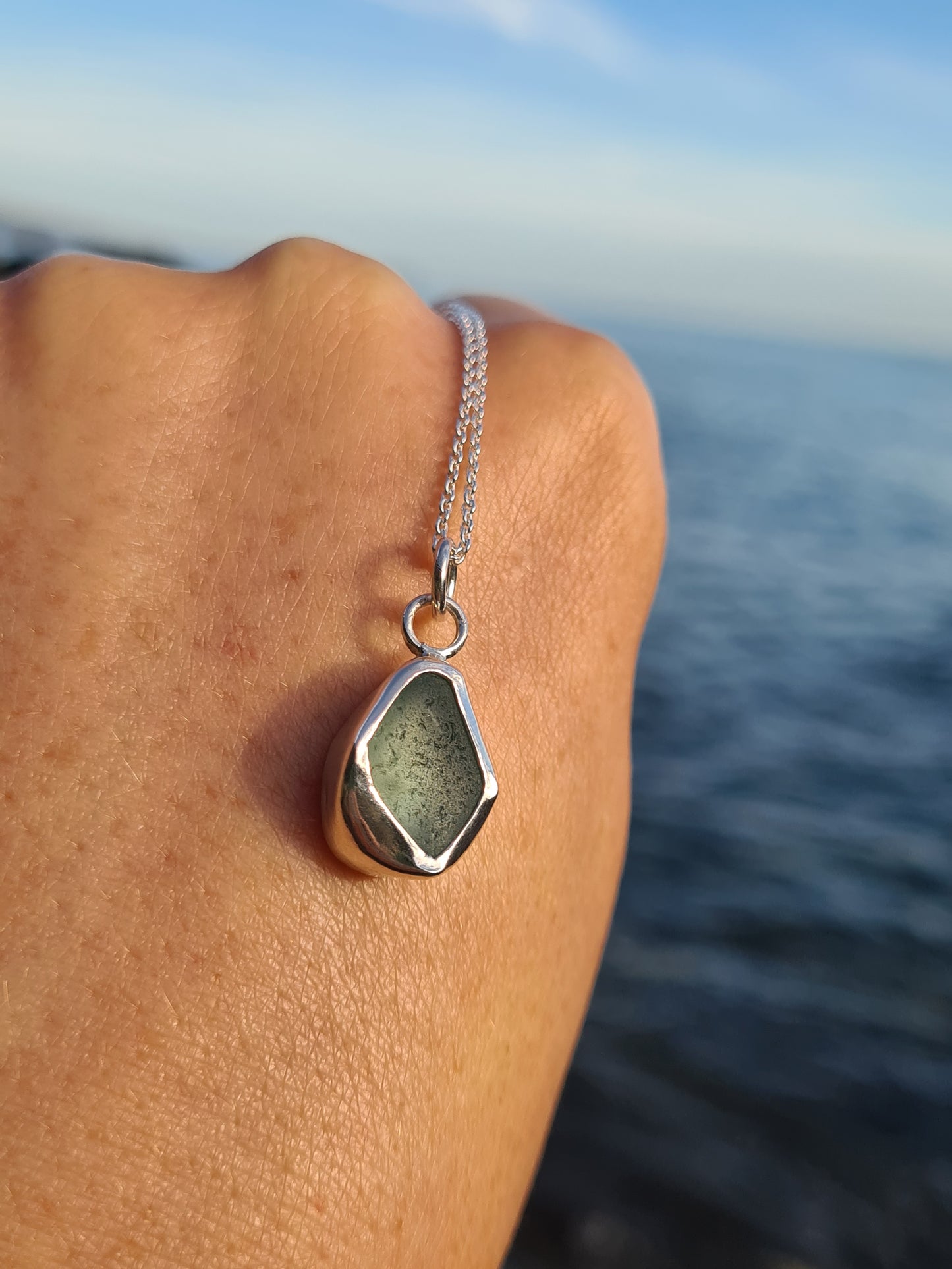 Dusty Turquoise Diamond Necklace