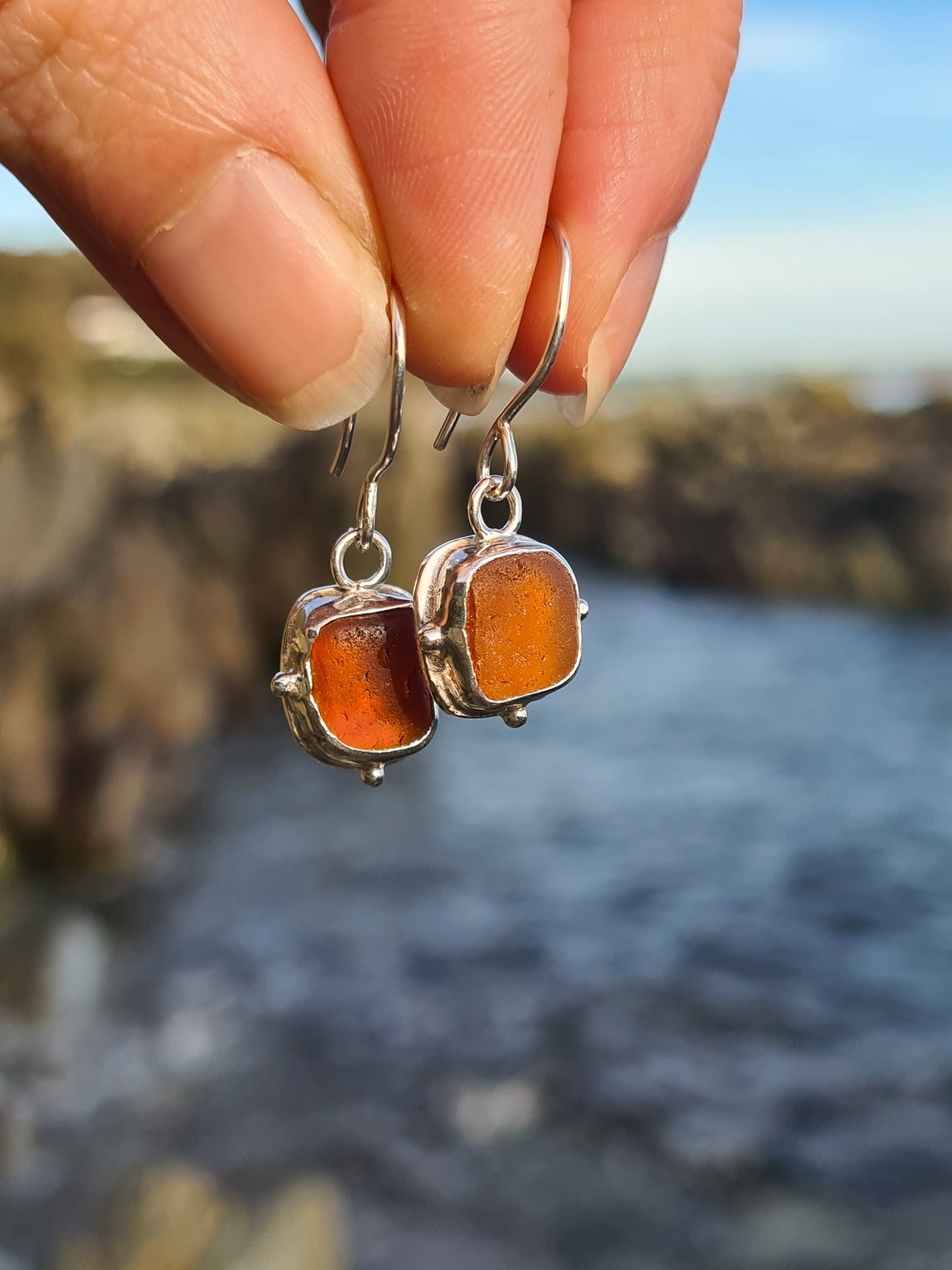 Amber Embellished Earrings
