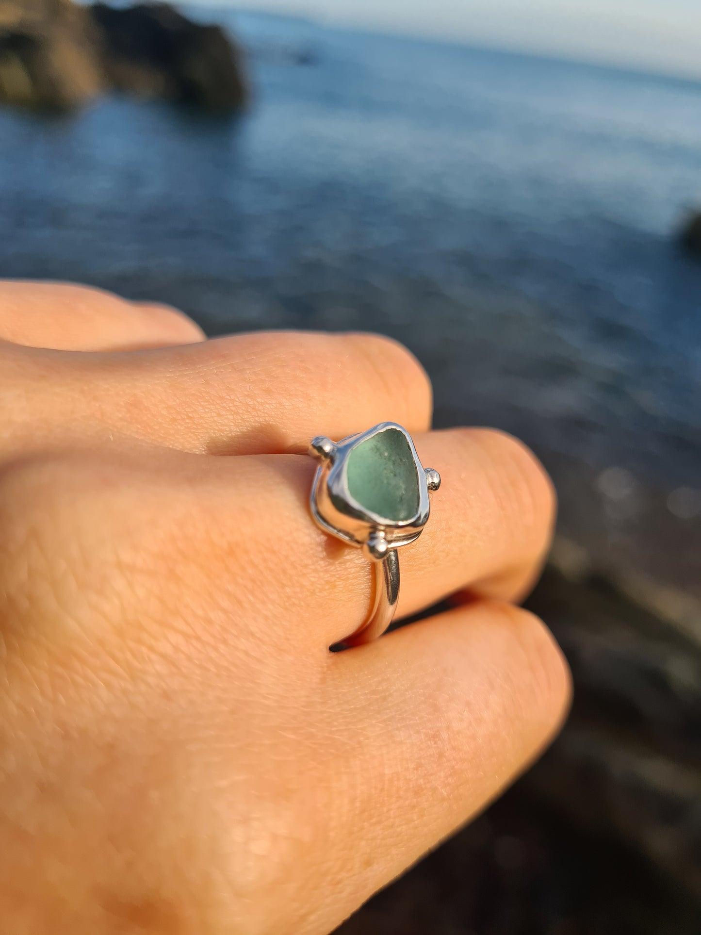 Aquamarine Embellished Silver Ring
