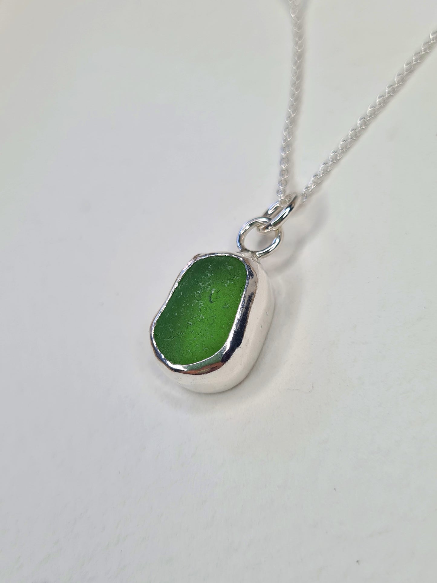 Bright Green Droplet Necklace