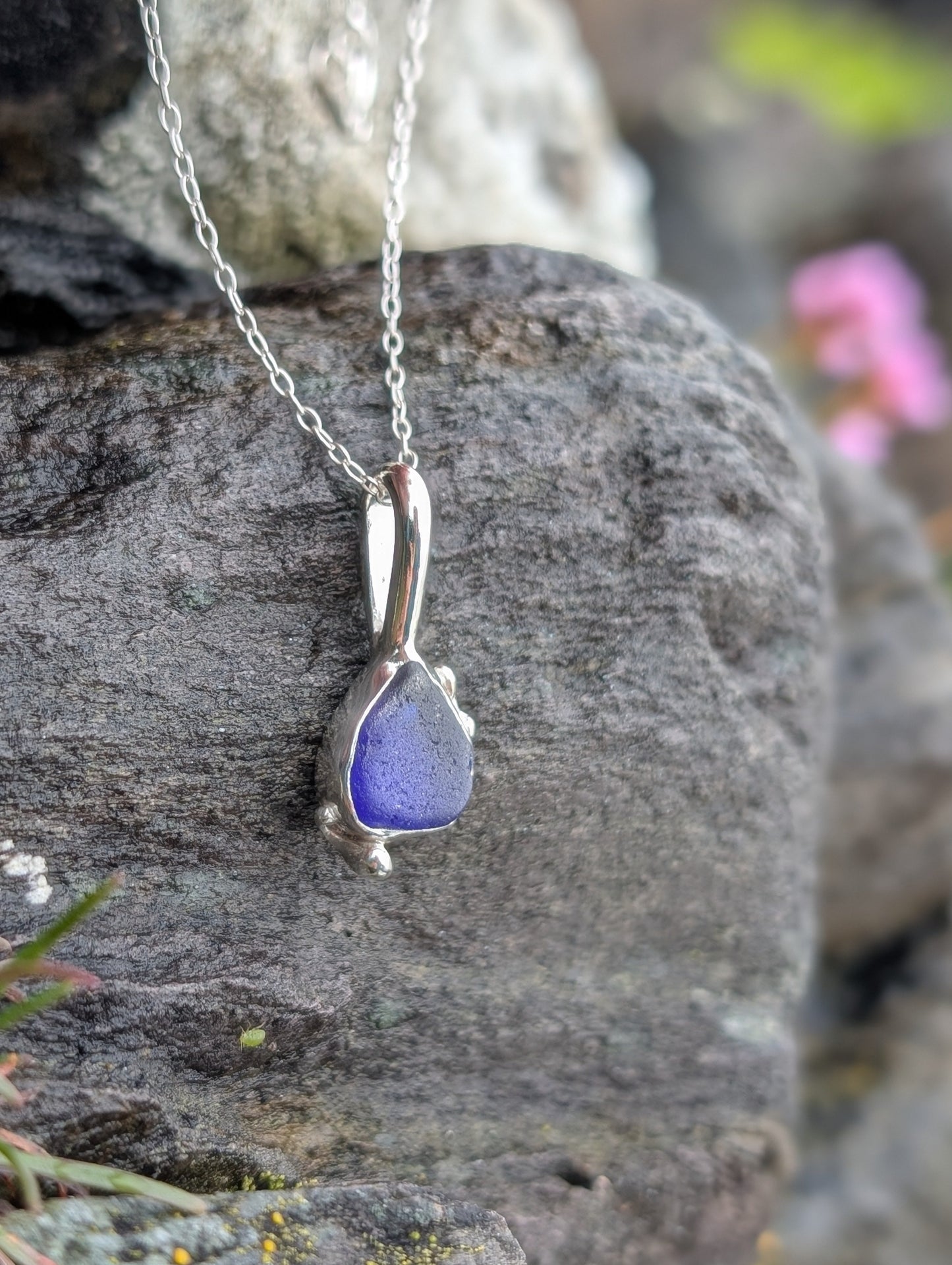 Royal Blue Seaglass Necklace