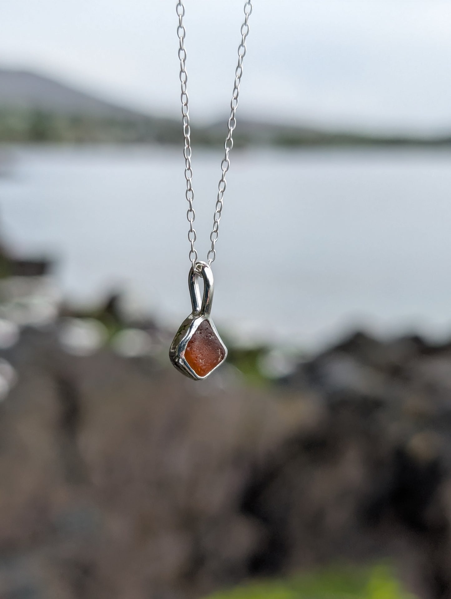 Amber Seaglass Necklace
