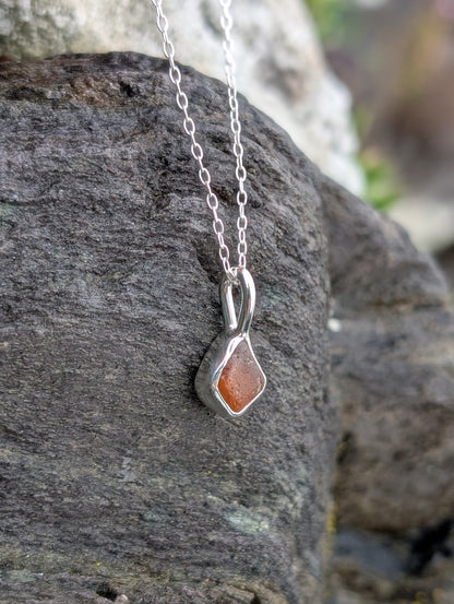 Amber Seaglass Necklace