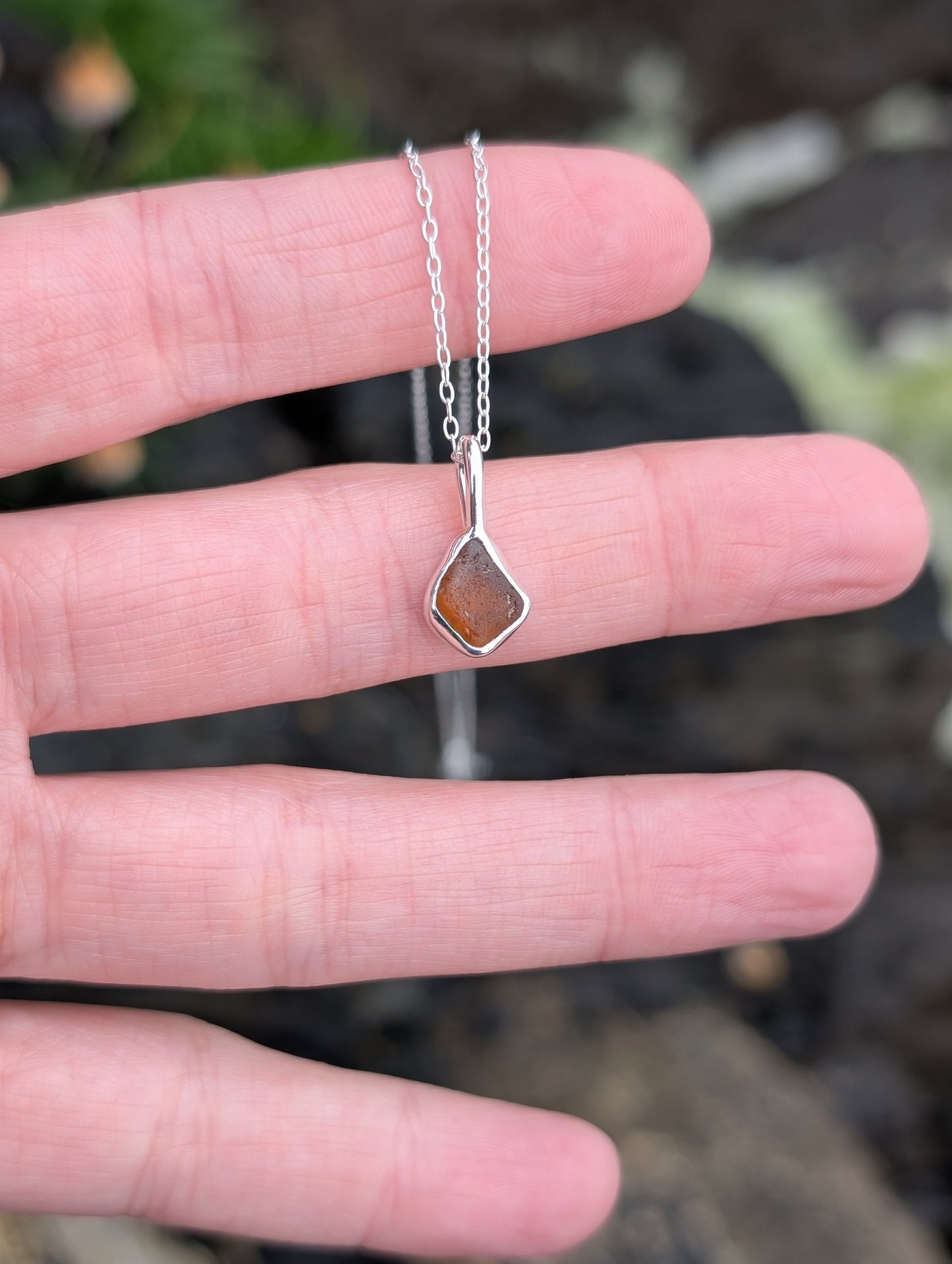 Amber Seaglass Necklace