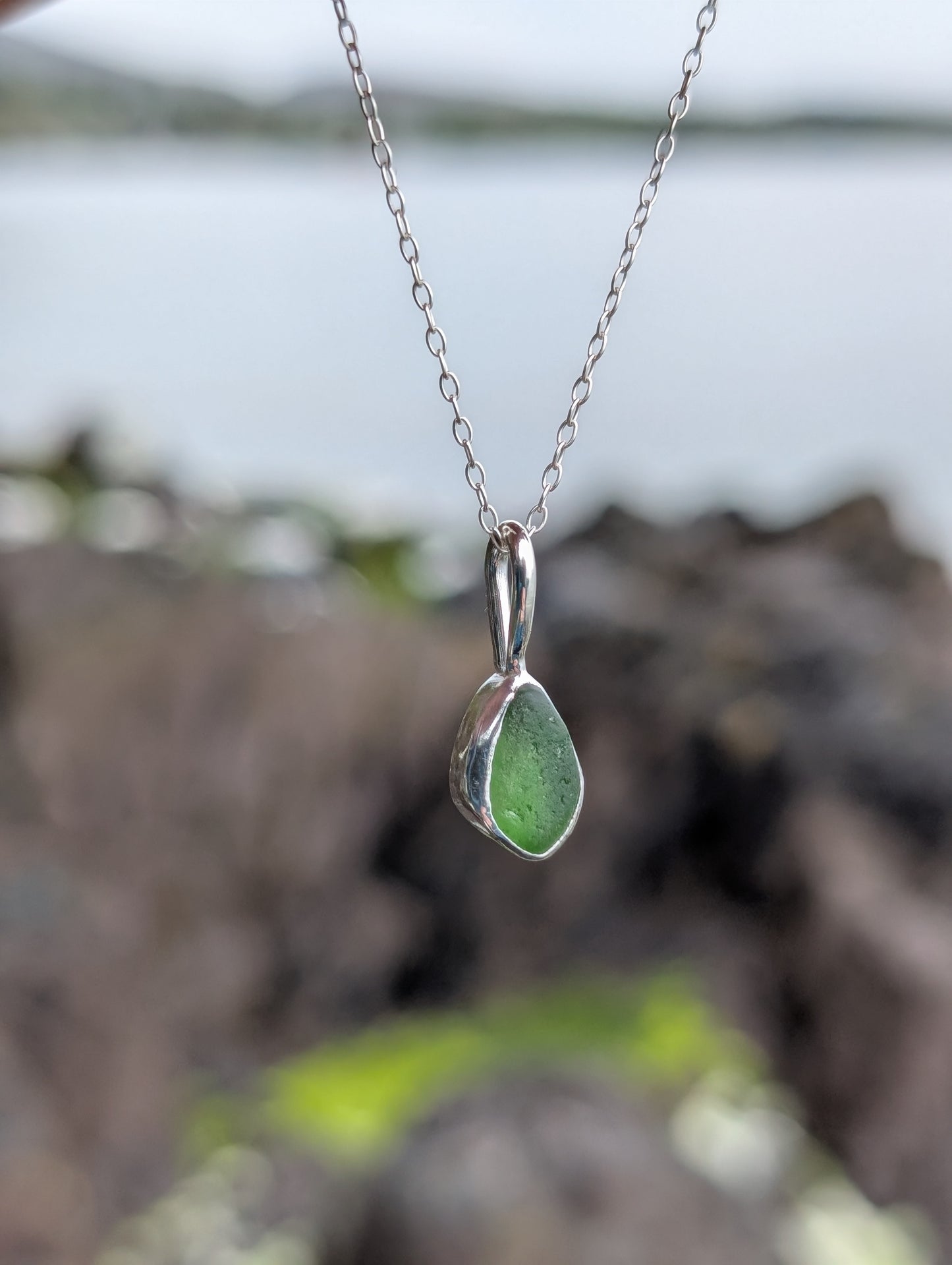 Green Seaglass Necklace