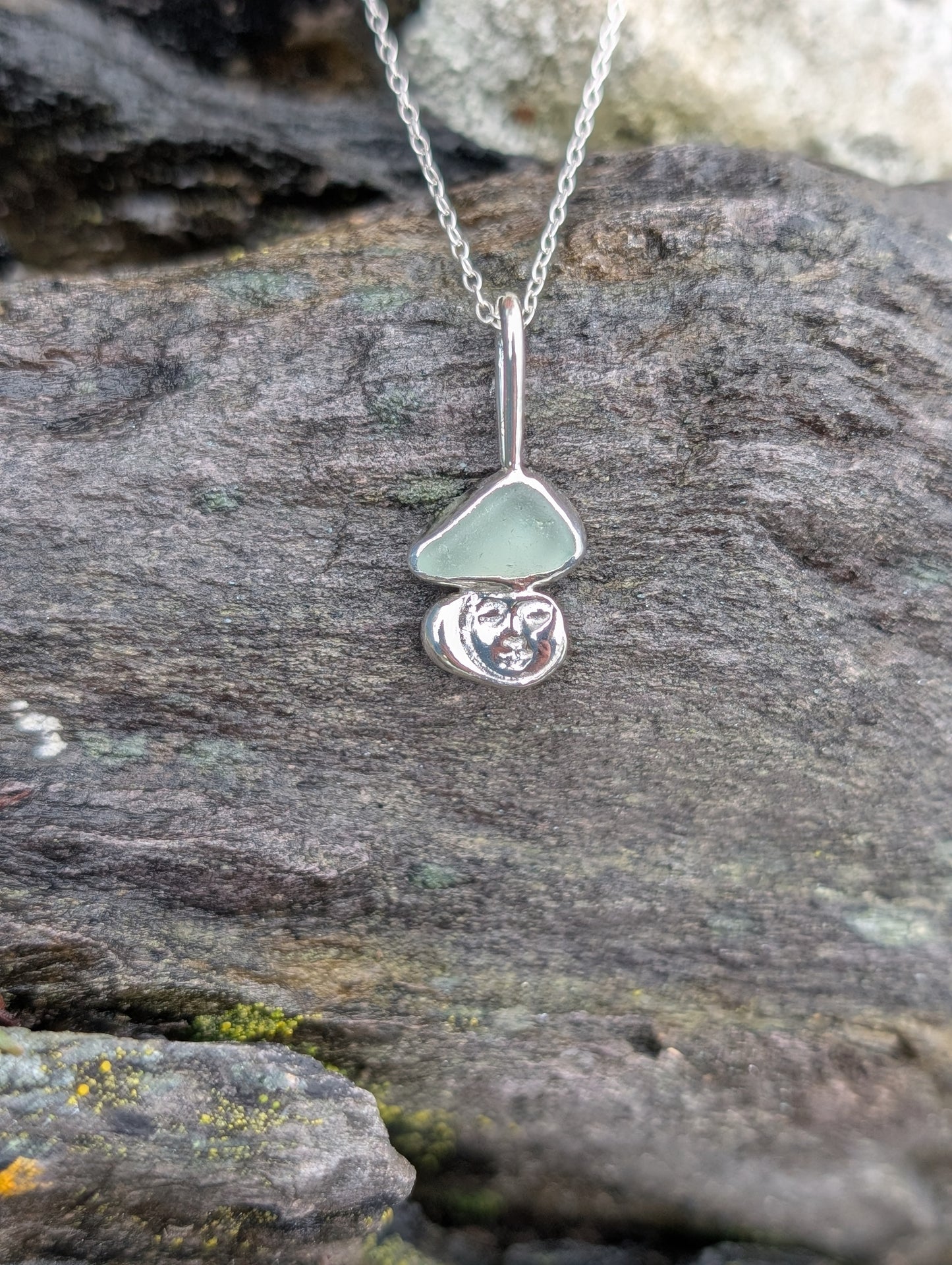 Turquoise Moonface Necklace