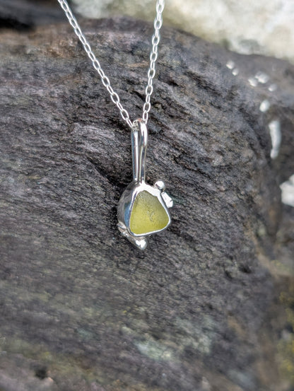 Yellow Seaglass Necklace