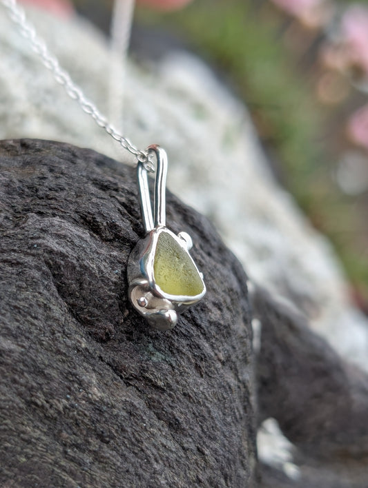 Yellow Seaglass Necklace
