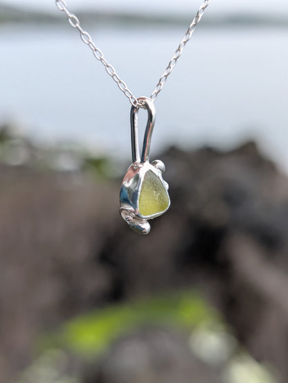 Yellow Seaglass Necklace