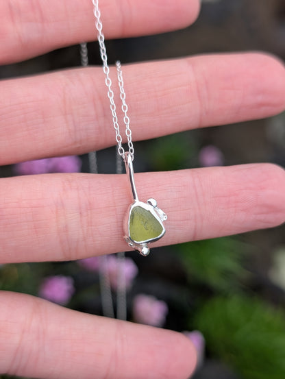 Yellow Seaglass Necklace