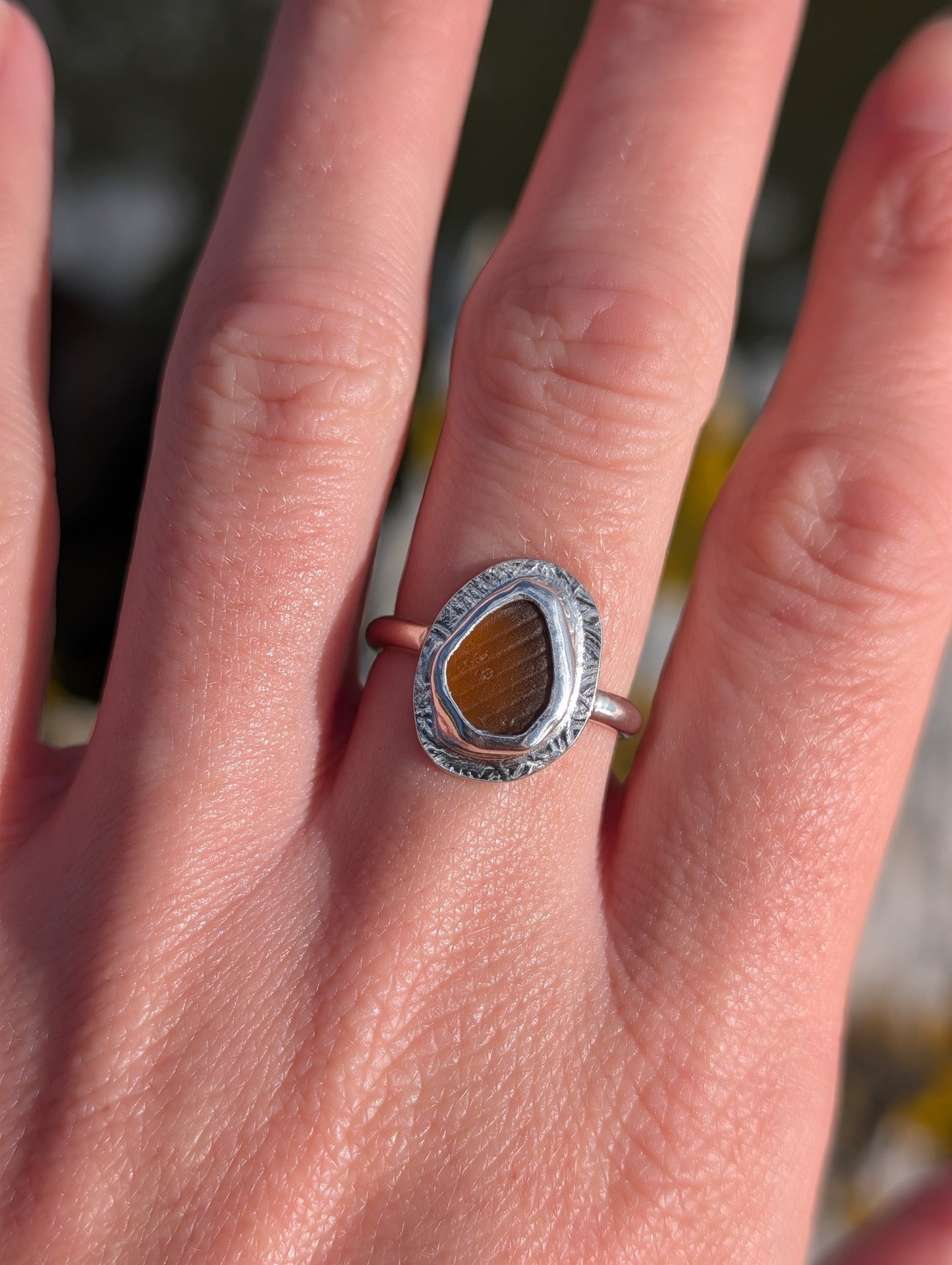 Amber Celtic Ring
