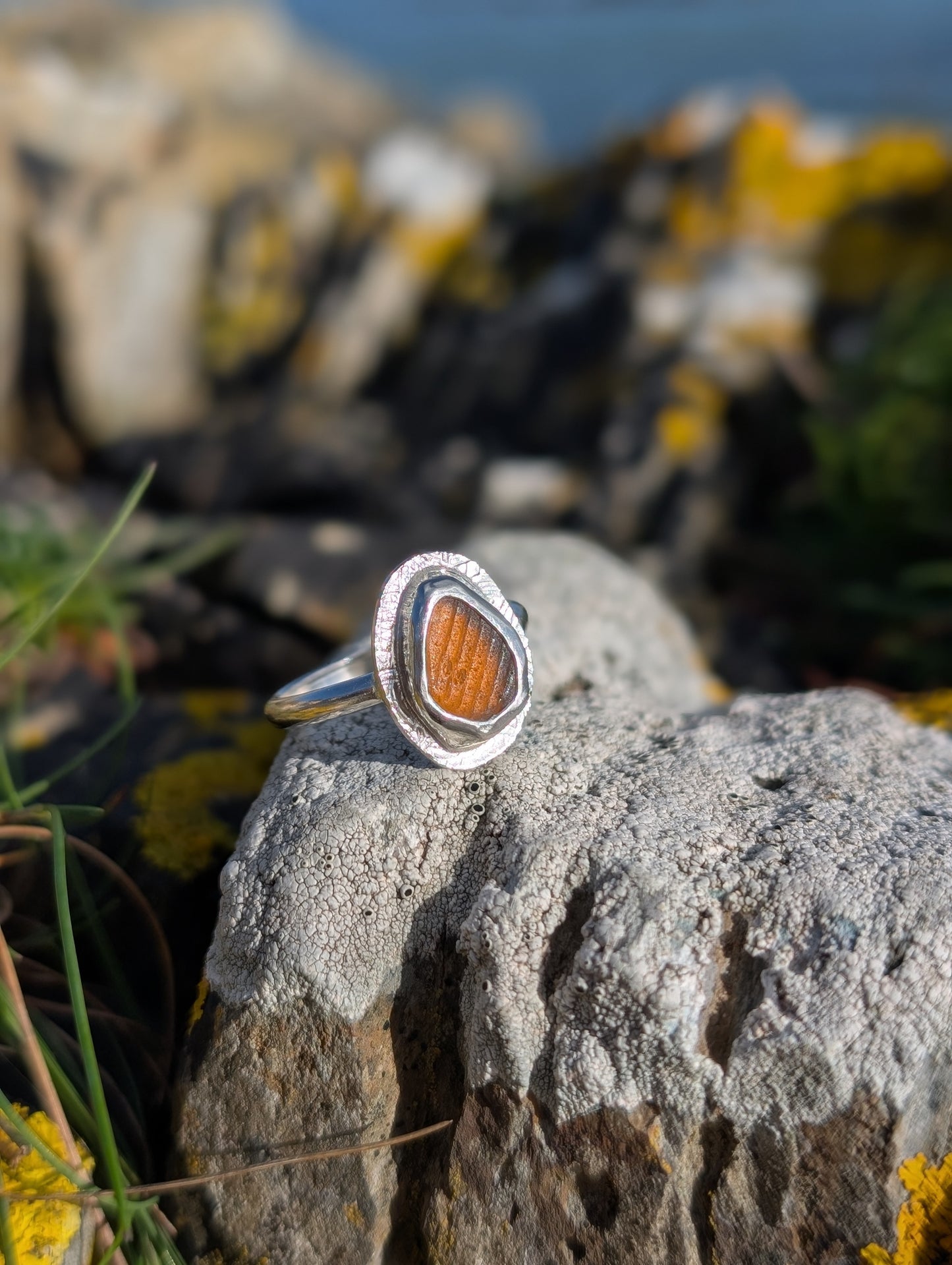 Amber Celtic Ring
