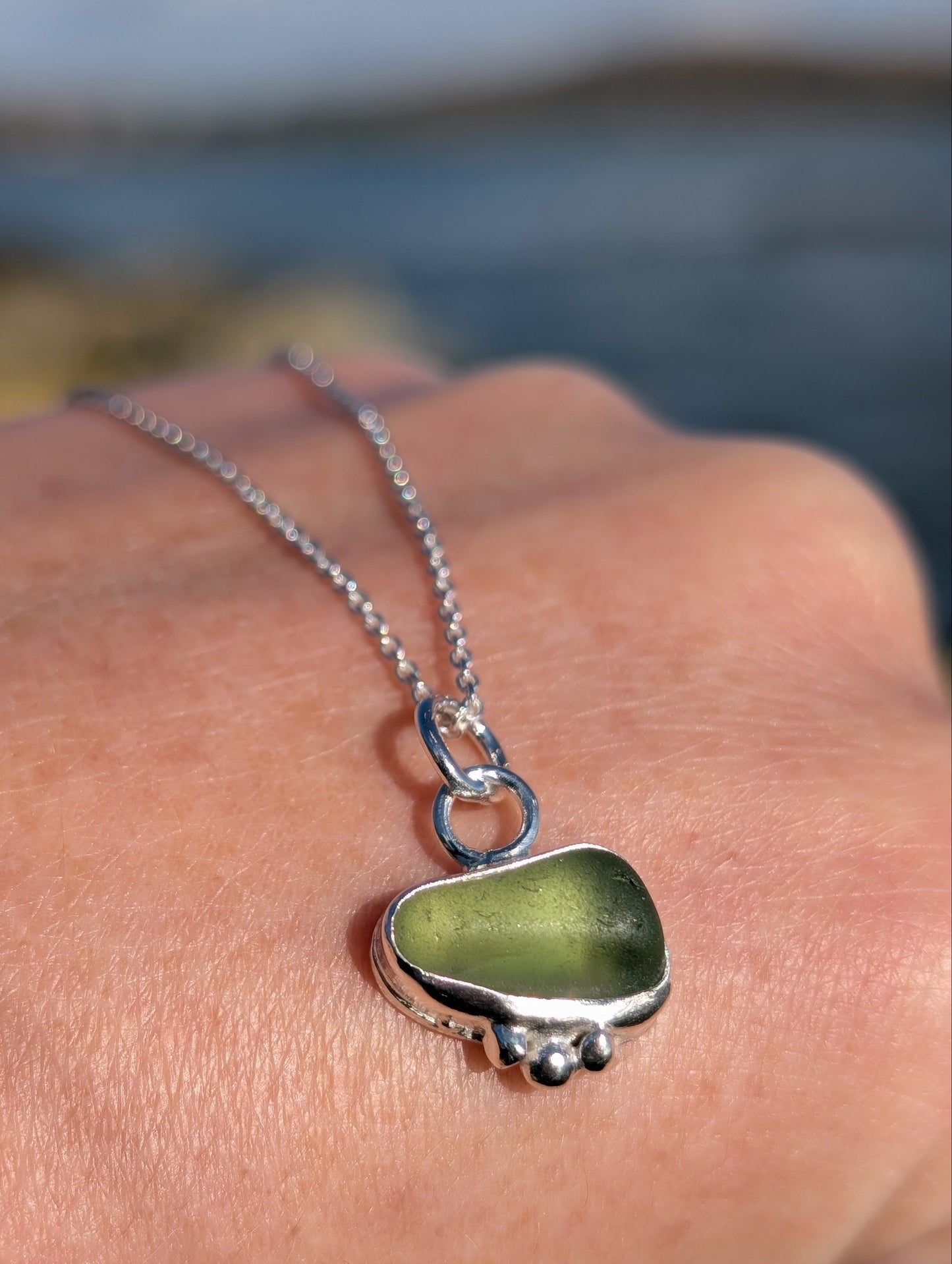Sage Green Organic Necklace