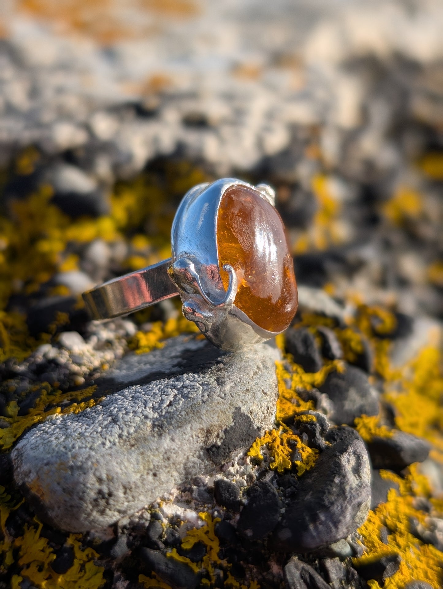Glowing Amber Chunky Ring