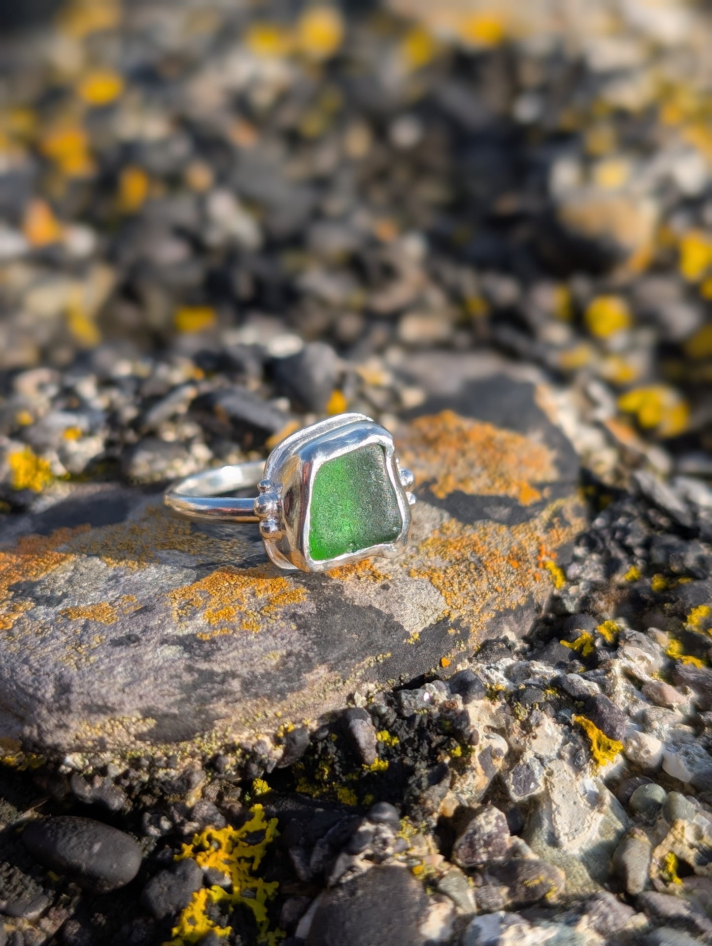 Vivid Green Embellished Ring