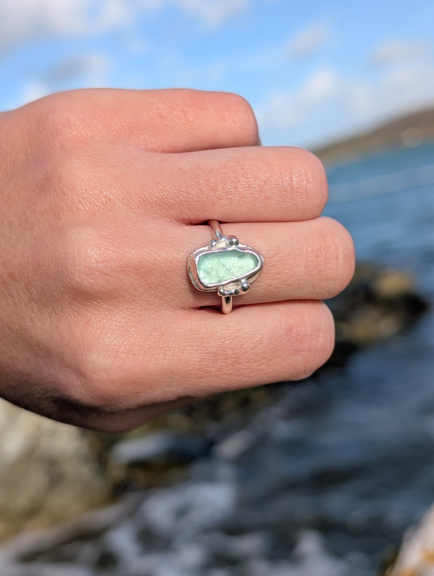 Light Turquoise Embellished Ring