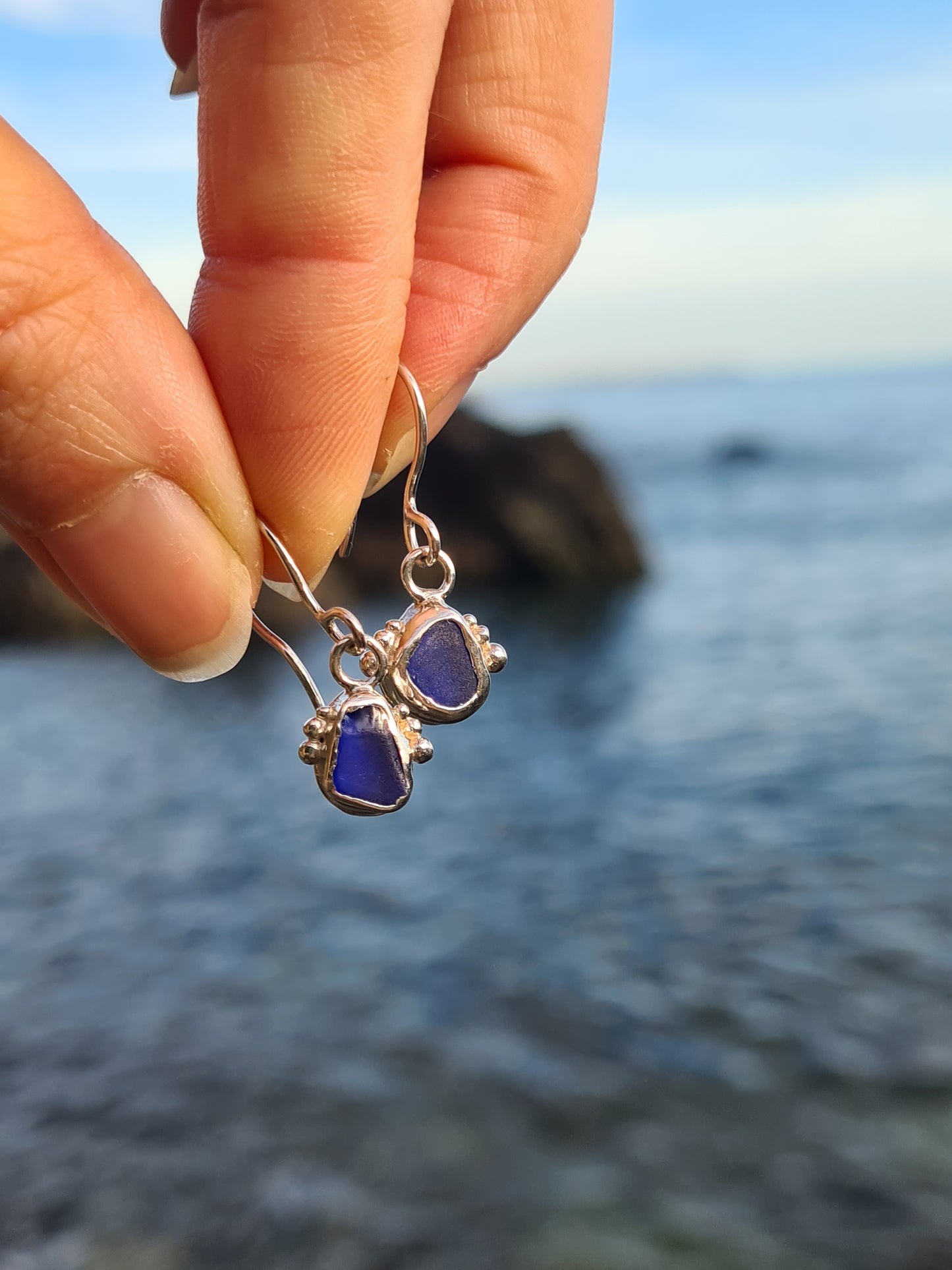 Royal Blue Embellished Earrings